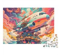 Aereo Nuvole Colorate Puzzle 1000 Pezzi Set Puzzle 1000 Pezzi Carta Puzzle per Adulti Relax Concentrazione Casa Regalo 70x50cm/1000pcs 70x50cm/1000pcs
