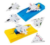 Aereo per Bambini - Aliante a Vela con a Scatto, Divertente Giocattolo interattivo e Adatto ai Viaggi, Set da 6 Pezzi con Due Razzi portatori, Valigetta in ABS, Secchiello | Adatto Come Regali