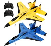 Aereo telecomandato Aereo da 2, 4 GHz SU-35 Piano RC Equilibrio Automatico EPP Droni con luci Modello Giocattolo per Bambini e Adulti Regali, Giallo |.Modello