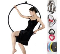 Aerial Lyra Hoop,Aerial Hoop Set 85/90cm Single Lyra Aerial Hoop Stainless Steel Yoga Hoop Circus Aerial Equipment,for Dancing Studio, Aerial Fitness, Maximum Load: 440lbs,90cm-3.2cm (85cm 2.5cm)