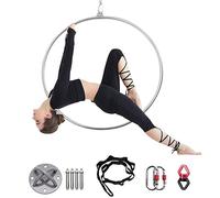Aerial Lyra Hoop, Aerial Ring Set, Lyra Hoop Aerial Hoop Set, Aerial Hoop, 80cm/85cm/90cm/95cm/100cm, Single Point Yoga Hoop, Circus Aerial Equipment, for Dancing Studio, Aerial Fitness), (A Diam