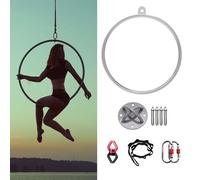 Aerial Lyra Hoop, Indoor Lyra Hoop for Home Gym, Circus Acrobatics Yoga Ring/Aerial Hoop Set, Single Point Aerial Hoop with Fittings, 80/85/90/95/100cm(Diameter-90cm(35 1/2"))") ( Diameter80cm(31