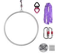Aerial Lyra Hoop, set di anelli per antenna completamente testati per resistenza, attrezzatura per yoga aereo per danza e fitness (capacità massima di carico: 600 kg), diametro: 100 cm / 39-in in