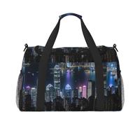 Aerial Night Of View Hong Kong Print Travel Hand Travel Bag Weekender Pernottamento Carry On Tote Borsa a tracolla pieghevole
