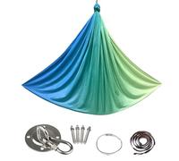 Aerial Silks - Set altalena sospesa in seta per yoga, portatile, leggero, in tessuto elastico, per interni, esterni, esercizi, bambini, adulti, palestra, studio di danza, casa