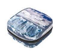 Aerial View of Icebergs Snow Mountain First Period Kit per ragazze Tampon Salvaslip Borsa mestruale Supporto per l'allattamento con cerniera Sanitari Raccogliere Tovagliolo Bag Organizer