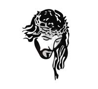 AeRko Adesivi per auto neri con Gesù Cristo adesivi originali in vinile decorazione finestra paraurti laptop (colore: B, dimensioni: 25 cm)