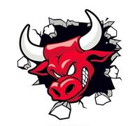 AeRko Adesivo in PVC con personalità Red Angry Bull impermeabile per auto su moto laptop accessori decorativi (dimensioni: 2 pezzi)