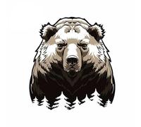 AeRko Adesivo per auto con orso di personalità in vinile per borsa per auto, moto, paraurti, finestrino, protezione solare, decorazione (dimensioni: 20 cm)