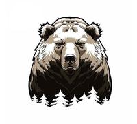 AeRko Adesivo per auto con orso di personalità in vinile per borsa per auto, moto, paraurti, finestrino, protezione solare, decorazione (dimensioni: 25 cm)