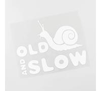 AeRko Adesivo per auto divertente Old Slow Lumaca grafica vinile finestra adesivo PVC impermeabile 17 cm (colore: bianco, dimensioni: 1 pz)