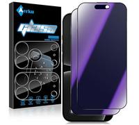 Aerku 2x Privacy Pellicola Protettiva Opaca per iPhone 17 Pro e 2x HD Vetro Temperato Protettiva Fotocamera Posteriore, Anti-Spia Anti-Impronte Protezione Schermo, Anti-Luce Blu Opaco Vetrino Film