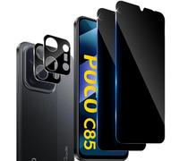 Aerku Pellicola protettiva per schermo Xiaomi Poco C85 per vetro temperato, 2 pezzi, pellicola protettiva per la privacy, 2 pezzi, durezza 9H, anti-spy, antigraffio, privacy