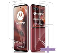 Aerku Pellicola Vetro Temperato Per Motorola Moto Razr 60 Ultra/Razr 50 Ultra 5G, 2 Pezzi Materiale TPU flessibile Frontale Pellicola + 2 Pezzi TPU Interno HD Trasparente Posteriore Schermo Pellicola