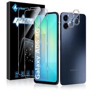 Aerku Pellicola Vetro Temperato per Samsung Galaxy A06 4G, 2 Pezzi Pellicola Fotocamera e 2 Pezzi Pellicola Protettiva, 9H Anti Graffi HD Vetrino Fotocamera Protezione Schermo-Trasparente