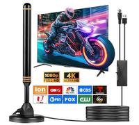 Antenna TV da interni per Smart TV per ricezione a lungo raggio e tutte le Smart TV HD Antenna digitale con amplificatore di segnale per canali locali Supporta aggiornamento 4K 1080p-2025