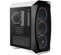 Aerocool Eclipse Mini Tower Case - Aero One PC Gaming Case 4 x 120mm ARGB Fans with 1-6 PC Fan Hub, Mesh Front Tempered Glass Side Panel, Supports Liquid Cooling, Cables Included, White
