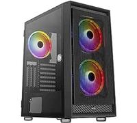 AEROCOOL Boitier Moyen Tour ATX Graphite RGB avec panneau vitré (Noir