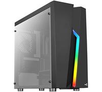 Aerocool Bolt Mini MATX RGB PC Gaming Case, MATX & Mini-ITX, Full Tempered Glass Side Panel, RGB LED Strip Included, 13 Lighting Modes, 1 x 120mm Black Fan Included, High Performance MATX Case, Black