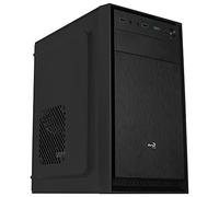Aerocool CS104, Case PC MicroATX Compatto, Alluminio Spazzolato, Ventola 12 cm, Nero