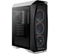 Aerocool Eclipse Mid Tower Case - Aero One PC Gaming Case 4 x 120mm ARGB Fans with 1-6 PC Fan Hub PWM Compatible, Mesh Front Tempered Glass Side Panel, Supports Liquid Cooling, Cables Included, White