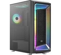 Aerocool INTERSTELLAR, Case ATX RGB Semitower, 3x Ventole PWM 120mm ARGB + 2x Ventole 120mm, Finestra in Vetro Temperato, Nero