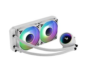 Aerocool MIRAGEL240W, Raffreddamento a Liquido per CPU, Ventola 2x12cm ARGB, TDP 400W, Bianco