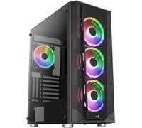 AEROCOOL PRISM ARGB MIDI-TOWER, TEMPERED GLASS - BLACK NEW