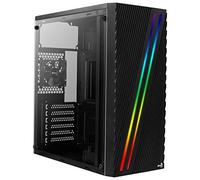 Aerocool Streak PC Gaming Case, Mid-Tower, ATX, RGB, 18 Lighting modes, Full Window, Ideal for First Time and Experienced gamers , Black