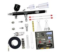 Aerografo 0.2/0.3/0.5mm Alimentazione Gravitazionale Doppia Azione Kit di Vernice Aerografia Kit Aerografo Kit di pittura Aerografo Set Leggero per la pittura automobilistica