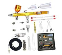 Aerografo 0.2/0.3/0.5mm Alimentazione Gravitazionale Doppia Azione Kit di Vernice Aerografia Kit Aerografo Kit di pittura Aerografo Set Leggero per la pittura automobilistica