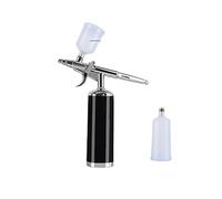 Aerografo con kit compressore Mini 25 Psi 0,3 mm Ugello Trigger Gun Nail Art Design Tattoo Controllo Preciso(METU40 B Black)