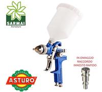 Aerografo H-827 ASTURO pistola aria HVLP a gravità verniciatura verniciare 600cc
