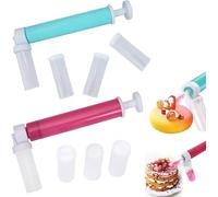 Aerografo manuale per torte, 2 pezzi, kit di pistole a spruzzo per torte fai da te, strumenti per decorare torte, cupcake, biscotti e dessert