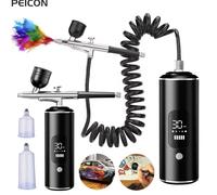 Aerografo Portatile Aeropenna Con Display Kit Modellismo Unghie Con Compressore