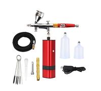 Aerografo Portatile Auto Mini Air Brush Top Gun con Kit compressore Silenzioso Art Cake Nail Model Painting Tattoo Manicure Tool Ampia Applicazione(2B+30A Controller)