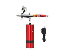 Aerografo portatile Auto Mini Air Brush Top Gun con kit compressore Silenzioso Art Cake Nail Model Painting Tattoo Manicure Tool Applicazione multifunzionale(18cm)