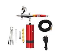 Aerografo portatile Auto Mini Air Brush Top Gun con kit compressore Silenzioso Art Cake Nail Model Painting Tattoo Manicure Tool Precisione Senza Sforzo Spruzzo Uniforme(C)