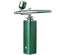 Aerografo portatile del compressore d'aria aerografo for il della vernice di arte chiodo spazzola trucco tatuaggio torta Controllo Preciso(Green)