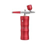 Aerografo portatile for modello Nail Tattoo Cake Decorating Oxygen Spa Treatment Mist 0.3mm Ugello Spray for pelle profonda Precisione Senza Sforzo Spruzzo Uniforme(RED)