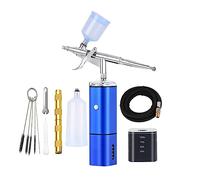 Aerografo senza fili con kit compressore Strumento pneumatico for tubo flessibile di tipo C facile utilizzo Controllo Preciso(Black)