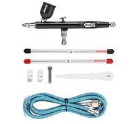 Aerografo Spray Gun Pneumatico 0,3mm, 7CC Rosso, Doppia Azione, Regolazione Spessore - Uso Multiplo, Facile Pulizia, Ideale per e Arte (Tipo 2)