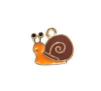 Aeromdale Smalti Charms 10pcs Lumache Forma Dorato Pendenti Ciondoli per Braccialetto Collana Gioielli FAI DA TE Accessorie 10x10mm - B - 1 Set