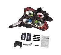 Aeromodello RC Acrobatico in Schiuma con Illuminazione LED Multicolore per Giovani, Collezionisti E Appassionati di Volo Ricreativo - Idea, Rosso 2 Batteria