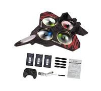 Aeromodello RC Acrobatico in Schiuma con Illuminazione LED Multicolore per Giovani, Collezionisti E Appassionati di Volo Ricreativo - Idea, Rosso 3 Batteria