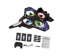 Aeromodello RC Acrobatico in Schiuma con Illuminazione LED Multicolore per Giovani, Collezionisti E Appassionati di Volo Ricreativo - Idea, Blu 3 Batteria