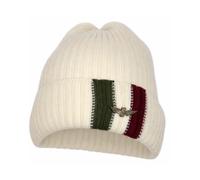 Aeronautica Militare, ,Accessories ,Uomo ,Beige ,ONE SIZE Berretto a coste con bandiera tricolore e logo in metallo