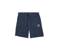 Aeronautica Militare Bermuda Uomo BF017 Pantaloncino Blu Navy in Felpa con Coulisse (IT, Testo, S, Regular, Regular, Blu Navy)