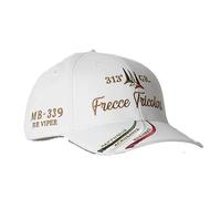 Aeronautica Militare Cappello Uomo HA1205 Ricamato 313° Gruppo Frecce Tricolori (IT, Testo, Taglia Unica, Bianco)