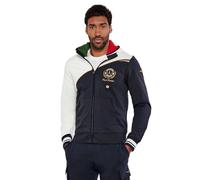 Aeronautica Militare Felpa Full-Zip FE2007 Frecce Tricolori con Cappuccio Staccabile, da Uomo, Maglia, Cardigan (IT, Testo, XL, Regular, Regular, 94618 Blu-Bianco)